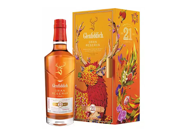 佛山回收格兰菲迪21年700ml福鹿生花新年装福鹿呈祥新春礼盒装Glenfiddich苏格兰威士忌行情价格